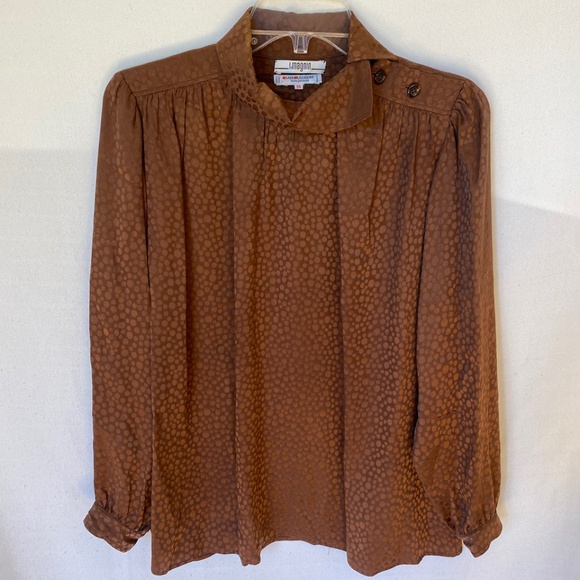 Yves Saint Laurent Tops - Saint Laurent Rive Gauche Silk Brown Blouse Made in France